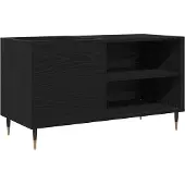 vidaXL Meuble à disques noir imitation chêne 85 x 38 x 48 cm