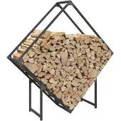 vidaXL Étagère à bois de chauffage Noir 100x25x100 cm Acier laminé à froid