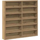 vidaXL Cabinet d'Affichage chêne artisanal 60 x 8.5 x 58 cm