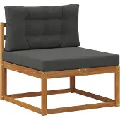 vidaXL Ensemble de canapés d'extérieur avec coussins 7 pièces Nature et Anthracite