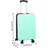 vidaXL Valise avec serrure vert menthe 34 x 23 x 55,5 cm ABS plastique