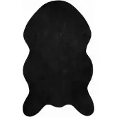 vidaXL Tapis antidérapant en fourrure synthétique Olite Noir 50 x 80 cm