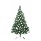 vidaXL Sapin de Noël artificiel pré-éclairé Vert 180 cm PVC