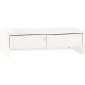 vidaXL Support d'écran blanc 50x27x15 cm pin massif