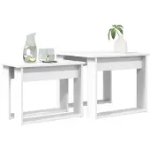 vidaXL Table basse Set 2 pcs Blanc Bois composite