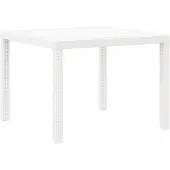 vidaXL Table de jardin blanche 100 x 100 x 73 cm Poly-Rattan