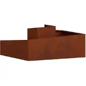 vidaXL Bac à plantes de jardin brun 100 x 100 x 50 cm Acier résistant aux intempéries