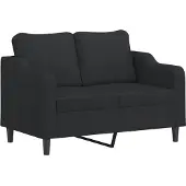 vidaXL Ensemble de canapés 3 pièces avec coussins Tissu noir
