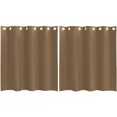 vidaXL Voile Rideaux avec illets 2 pcs. Marron clair