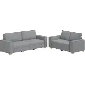 vidaXL Ensemble de canapés 2 pièces avec coussins Tissu gris clair