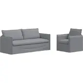 vidaXL Ensemble de canapés , 2 pièces, gris clair, 196 x 82 x 85 cm, tissu