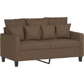 vidaXL Ensemble de canapés 2 pièces avec coussins Tissu brun