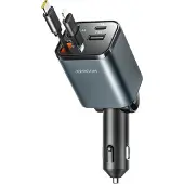 JOYROOM Chargeur de voiture 4-en-1 30 W avec câbles USB-C/Lightning rétractables