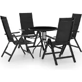 vidaXL Ensemble Bistro 5 pièces noir et anthracite