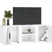 vidaXL Armoire TV blanche 100x31,5x35 cm Bois composite