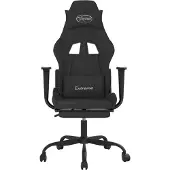 vidaXL Fauteuil gaming avec repose-pieds, tissu noir