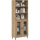vidaXL Meuble haut, 2 pièces, chêne artisanal, 69,5 x 32,5 x 180 cm