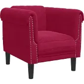 vidaXL Fauteuil rouge vin velours