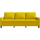 vidaXL Canapé à 3 places Jaune 180 cm Velours