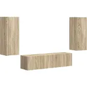 vidaXL Ensemble de meubles TV Fixé au mur 2 pcs Chêne Sonoma Bois composite