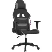 vidaXL Chaise de jeu Tissu noir et gris clair