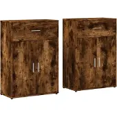 vidaXL Sideboards 2 pcs. Chêne fumé 60x30x84 cm Bois composite