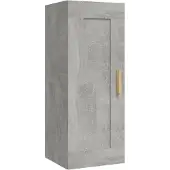 vidaXL Armoire murale Gris béton 35x34x90 cm Bois d'ingénierie