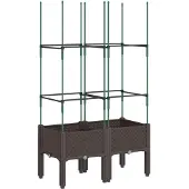 vidaXL Jardinière avec treillis marron 80x40x142,5 cm PP