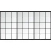 vidaXL Miroirs muraux 3 pcs noir 100x60 cm métal