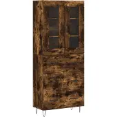 vidaXL Highboard chêne fumé 69,5x34x180 cm bois composite