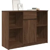 vidaXL Sideboard avec tiroir brun imitation chêne 101x35x76 cm