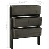 vidaXL Jardinière Pliable De Jardin Gris 60x14x75 Cm Bois De Sapin