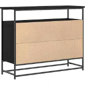 vidaXL Sideboard noir imitation chêne 100 x 35 x 80 cm Bois composite