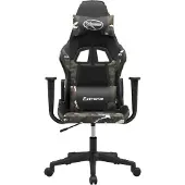 vidaXL Chaise de jeu noir et camouflage similicuir