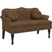 vidaXL Banc avec coussins Marron 120,5 x 65 x 75 cm Similicuir