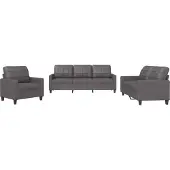 vidaXL Ensemble de canapés 3 pièces avec coussins Gris Similicuir