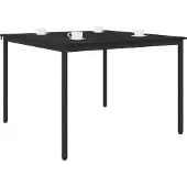 vidaXL Table de salle à manger, 110 x 110 x 75 cm, panneau de fibres de bois, noire, aspect chêne