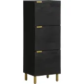 vidaXL Buffet noir 40x33x110 cm bois d'ingénierie