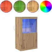vidaXL , meuble TV LED, 60,5 x 37 x 100 cm, panneaux de particules, imitation chêne artisanal