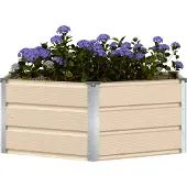 vidaXL Jardinière Ivoire 129 X 129 X 45 Cm Acier