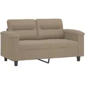 vidaXL Ensemble de canapés 4 pièces avec coussins taupe tissu microfibre