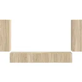 vidaXL Ensemble d'étagères murales pour téléviseur, à fixer au mur, 4 pièces, bois composite chêne Sonoma