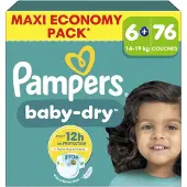 Pampers Baby-Dry Maxi Pack, Taille 6, 76 couches