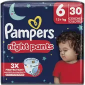 Pampers Night Pants Pack 1 Mois, Taille 6, 30 couches-culottes