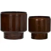 House Doctor Jardinières empilables marron, lot de 2 pièces