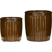 House Doctor Pots De Fleurs Groove | Marron | 210530204