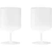 Ferm Living Ripple Verres à vin - Lot de 2 Frosted