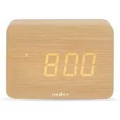 Nedis Cldk2008bn Digital Alarm Clock Marron One Size / EU Plug 220V