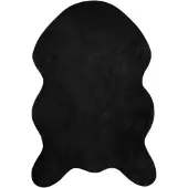 vidaXL Tapis antidérapant en fourrure synthétique Olite Noir 60 x 90 cm