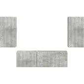 vidaXL Ensemble d'étagères murales pour téléviseur À fixer au mur 4 pièces Béton Gris Bois composite